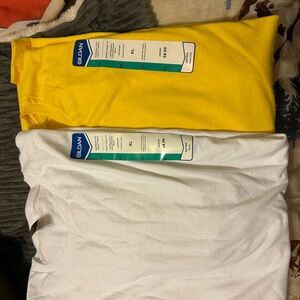 Gildan Vibrant Yellow and Crisp White Tees
